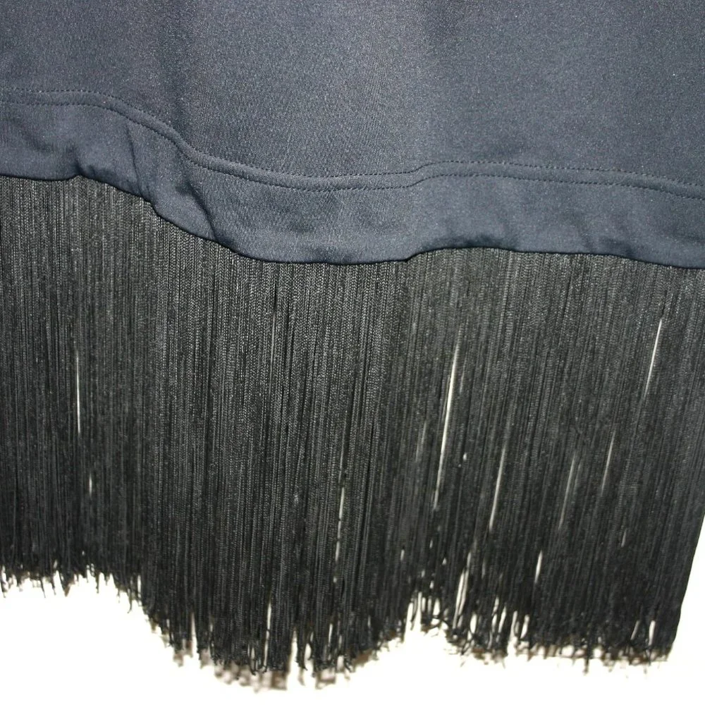 OZBEK Black Fringe Cocktail/Party Dress Made in Italy Size 6 Vintage Worn Once - Picture 4 of 12